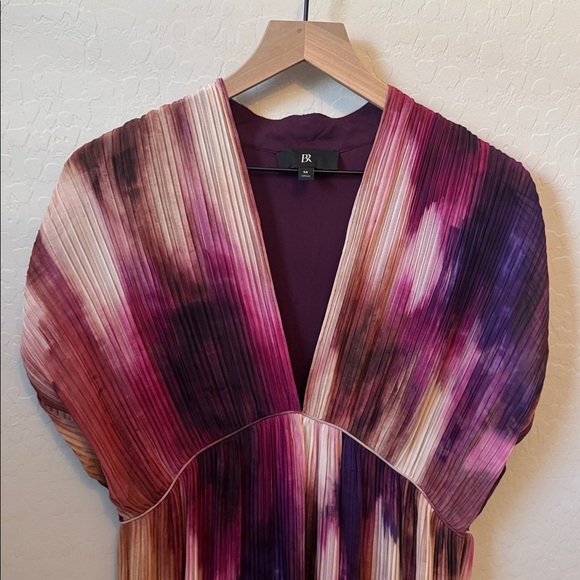 Banana Republic Ana Pleated Pleated Maxi Dress Watercolor Abstract Size M - Picture 5 of 6